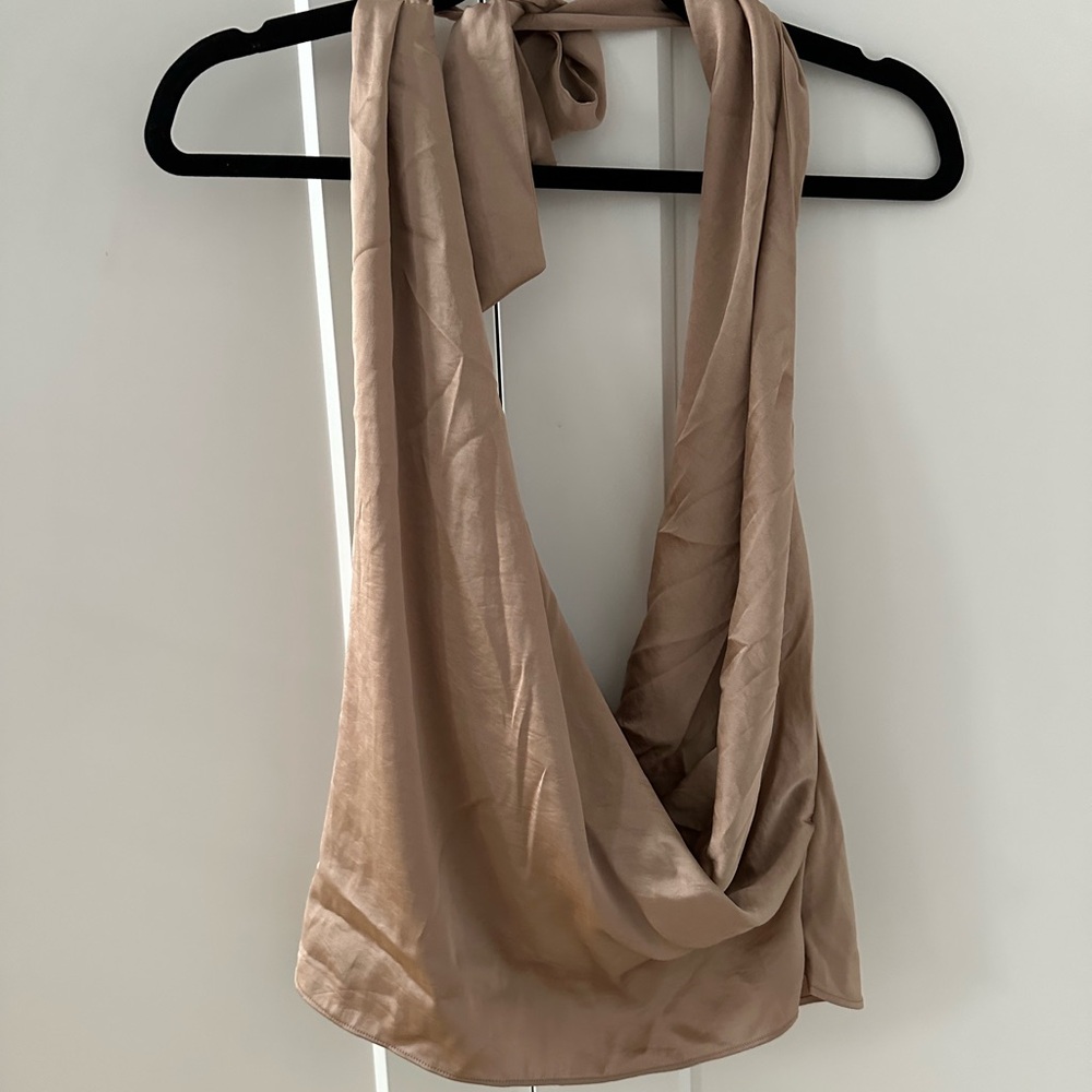 Aritzia Martini Satin Halter Tank